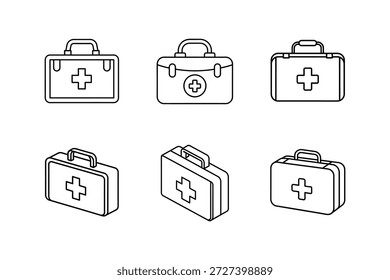 ícone do kit de primeiros socorros ilustração vetorial de arte de linha isolada
