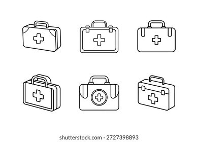 ícone do kit de primeiros socorros ilustração vetorial de arte de linha isolada