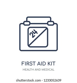 First aid kit icon. First aid kit linear symbol design from Health and Medical collection. Simple outline element vector illustration on white background