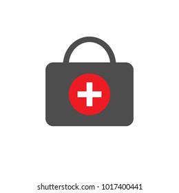 First aid kit icon. Medical bag with cross symbol. Vector.