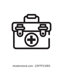 First aid kit icon. Medical care bag symbol vector illustration