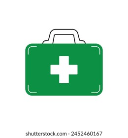 First aid kit icon, medical box vector