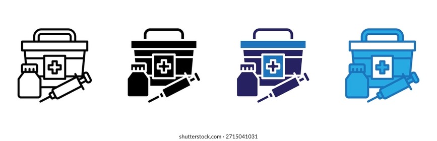 First Aid Kit Icon Multi Style Vector Illustration