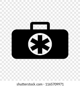 First aid kit icon on transparent background