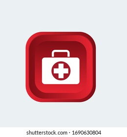 Erste-Hilfe-Kit-Symbol auf weißem Hintergrund