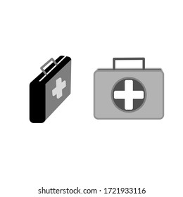 First aid kit icon on white background. Silhouette vector style.