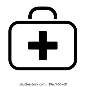 first aid kit icon on white background