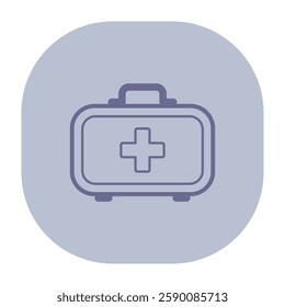 First aid kit icon on light background. Essential medical supplies readily available for emergencies or health needs concept