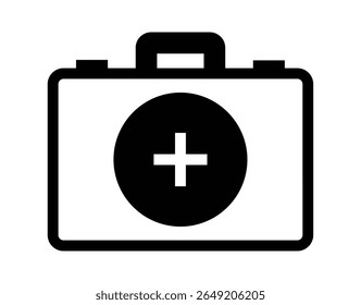First Aid Kit icon, on transparent background, flat line design, vector illustration