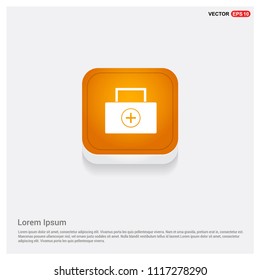 First aid kit icon Orange Abstract Web Button - Free vector icon