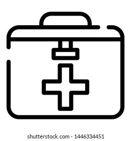 First aid kit icon. Outline first aid kit vector icon for web design isolated on white background
