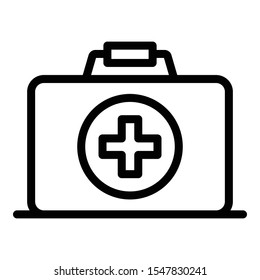 First aid kit icon. Outline first aid kit vector icon for web design isolated on white background