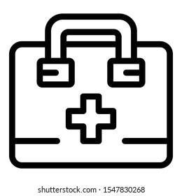 First aid kit icon. Outline first aid kit vector icon for web design isolated on white background