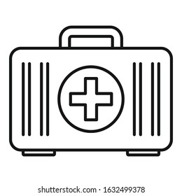 First aid kit icon. Outline first aid kit vector icon for web design isolated on white background