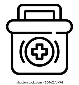 First aid kit icon. Outline first aid kit vector icon for web design isolated on white background