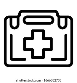 First aid kit icon. Outline first aid kit vector icon for web design isolated on white background