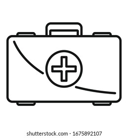 First aid kit icon. Outline first aid kit vector icon for web design isolated on white background