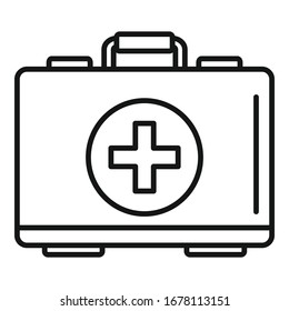 First aid kit icon. Outline first aid kit vector icon for web design isolated on white background