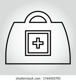 First aid kit icon, outline vector sign, linear style pictogram isolated on white. Symbol, logo illustration. Editable stroke. Eps10 vector illustration.