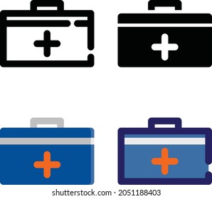 first aid kit icon outline solid glyph flat filled style for web mobile app presentation printing