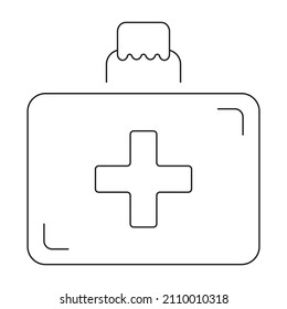 First aid kit icon, outline vector sign, linear style pictogram isolated on white background