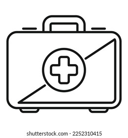 Verbandskasten des Verbandskastens, Vektorgrafik der ersten Hilfe. Gesundheit der Familie. Medizinische Versorgung