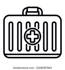 First aid kit icon outline vector. Sneeze person. Sick season