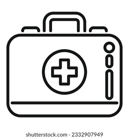 First aid kit icon outline vector. Travel equipment. Outdoor activity