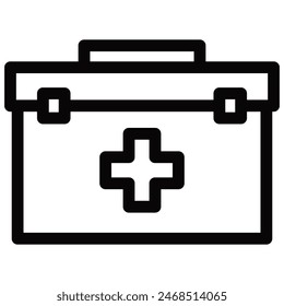 first aid kit icon with outline style
