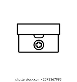 first aid kit icon Outline thin set