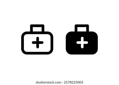 First Aid Kit Icon in Outline and Solid Style Vector