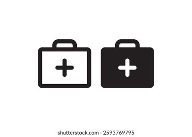 First Aid Kit Icon in Outline and Solid Vector