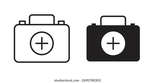 Signo de ilustración de contorno de icono de kit de primeros auxilios