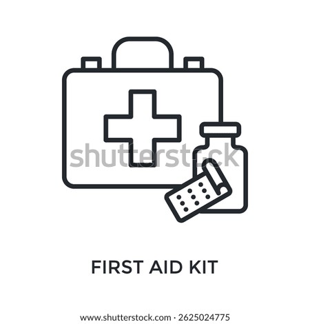 First Aid Kit Icon Outline Style. Vector Illustration For Graphic Design