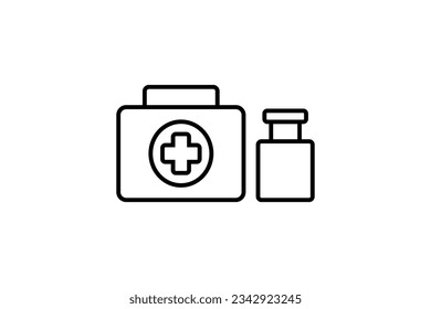 First Aid Kit icon. Icon related to medical tools. line icon style. Simple vector design editable