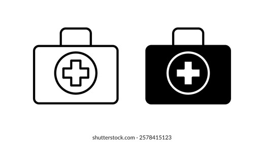 first aid kit Icon set. Symbol isolated white background. vector illustration. color editable.