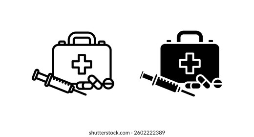 First Aid Kit icon set. for mobile concept and web design on white background
