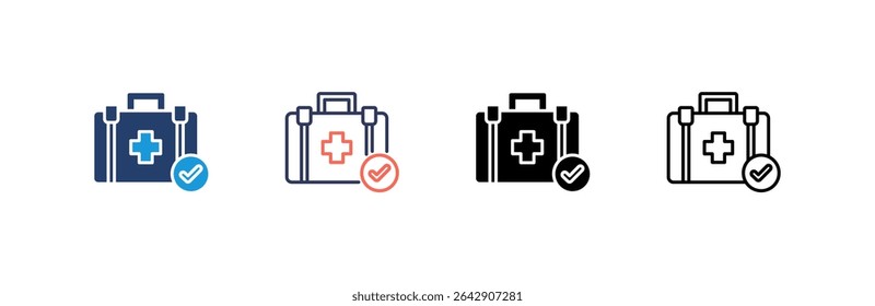 First Aid Kit Icon set multiple style collection