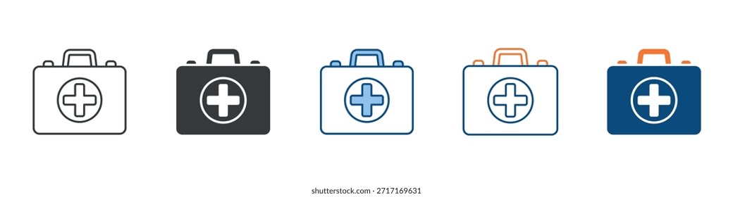 First Aid Kit Icon Set Multiple Style Collection