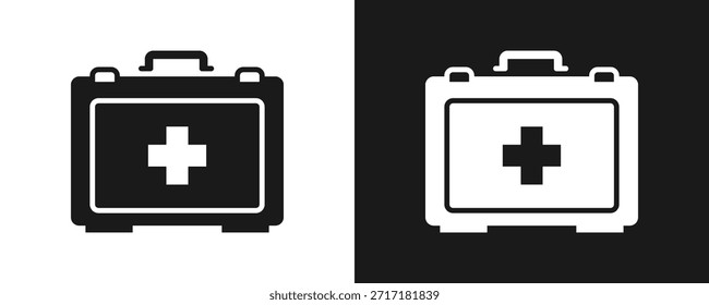 Conjunto De Iconos De Kit De Primeros Auxilios Glifo En Fondo Blanco Y Negro