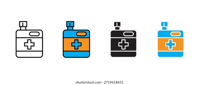 First aid kit icon set vector on white background.  healthcare, emergency, medicine, care, health, symbol. vector illustration.