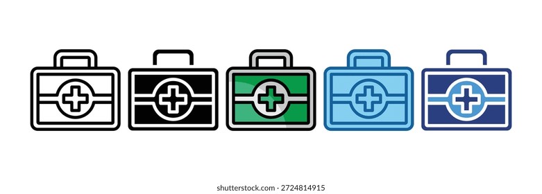 First Aid Kit Icon Set Multiple Style Collection