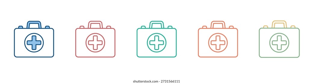 First Aid Kit Icon Set Multiple Style Collection