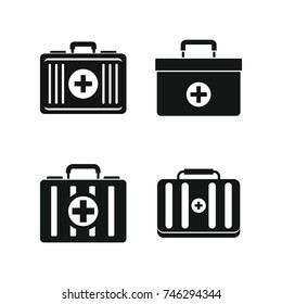 First aid kit icon set. Simple set of first aid kit vector icons for web design isolated on white background