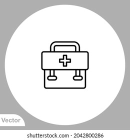 Vector de signo de icono del kit de primeros auxilios,Símbolo, ilustración de logotipo para web y móvil