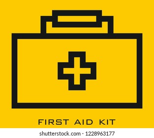 First aid kit icon signs