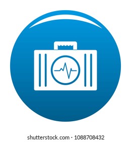 First aid kit icon. Simple illustration of first aid kit vector icon for any design blue