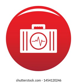 First aid kit icon. Simple illustration of first aid kit vector icon for any design red