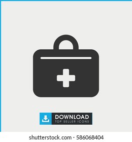first aid kit icon. Simple filled first aid kit icon. On white background.