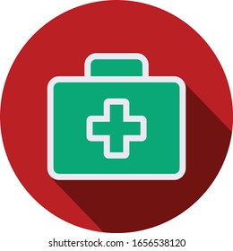 icono o símbolo del kit de primeros auxilios para la señalización hospitalaria